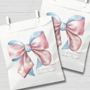 Pink And Blue Bow Gender Reveal Favour Bags