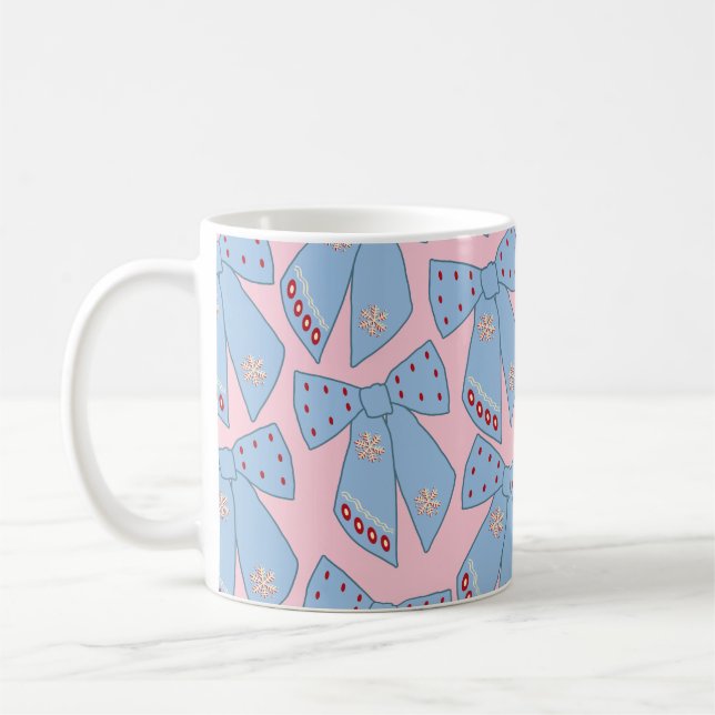 Pink And Blue Bows Coffee Mug (Left)