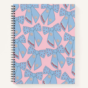 Pink And Blue Bows Notebook