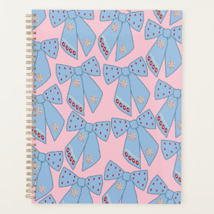 Pink And Blue Bows Planner