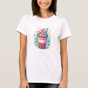 Pink and Blue Bubble Tea T-Shirt