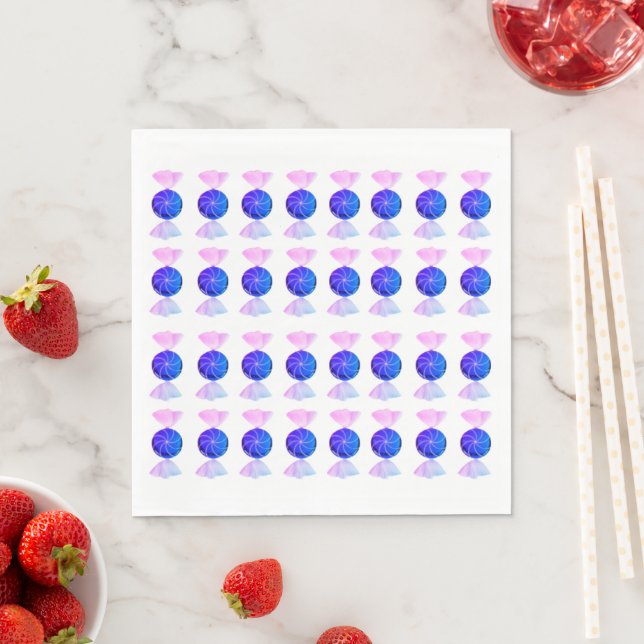 Pink  And Blue Candy Napkins (Insitu)