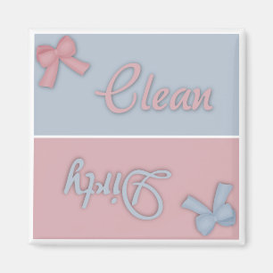 Pink and Blue Clean and Dirty Dishwasher Magnet