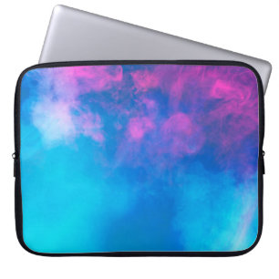 Pink and Blue Coloured Smoke Zazzle_Growshop. Laptop Sleeve