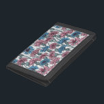 Pink and blue cornflowers, wild flowers on white trifold wallet<br><div class="desc">Hand-drawn vector pattern with cornflowers</div>
