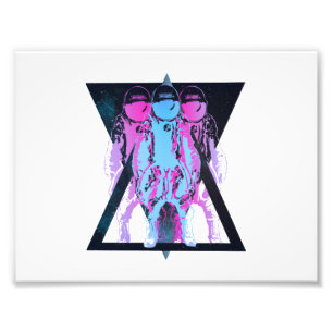 Pink and blue Cosmonaut hipster Photo Print