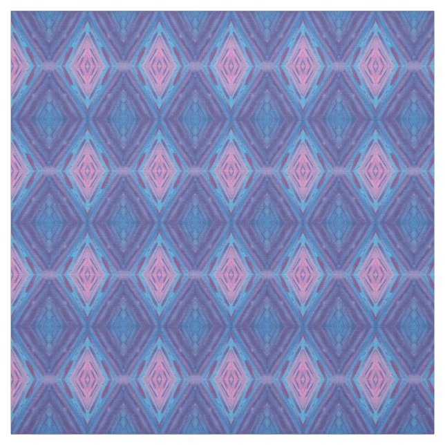 Pink and Blue Crystals Pattern Fabric (Swatch)