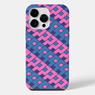 Pink and Blue Cubist iPhone 14 Pro Max Case
