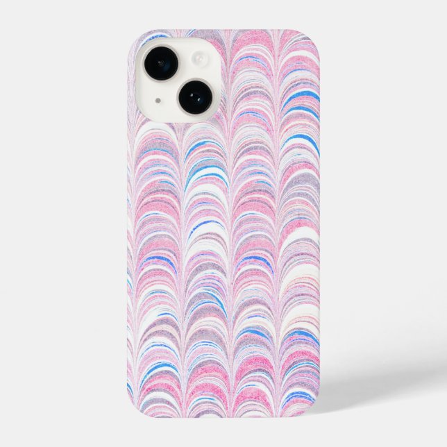 Pink and Blue Curve Vintage Pattern Phone Case  (Back)
