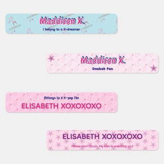 Pink and blue cute girly Kdrama Kpop custom 6 text