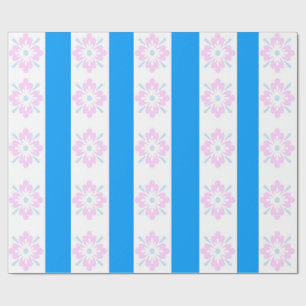 Pink and Blue Damask Wrapping Paper