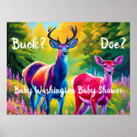 Pink and Blue Deer Gender Reveal