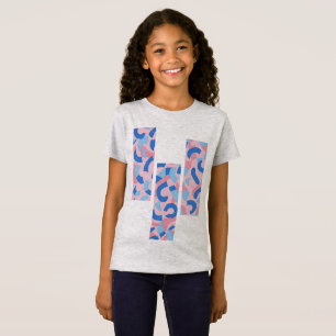 Pink and Blue Doodle Pattern T-Shirt