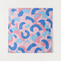 Pink and Blue Doodle Pattern