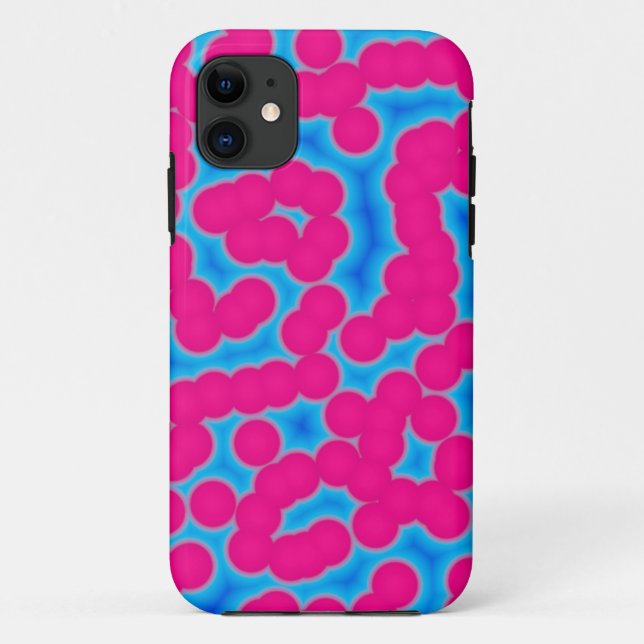 pink and blue dots iphone case (Back)