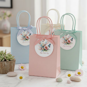 Pink and blue floral Happy Mother's Day Favour Tags