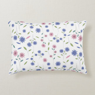 Pink and Blue Floral Seamless Pattern Decorative Cushion