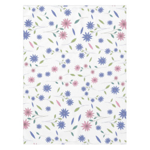 Pink and Blue Floral Seamless Pattern Tablecloth