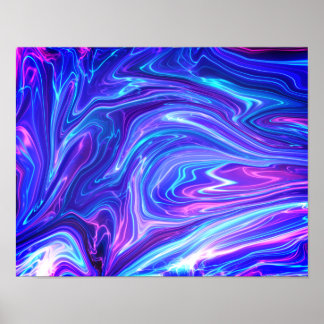 Pink and Blue Galaxy Abstract   Poster