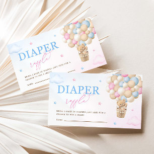 Pink and Blue Gender Reveal Diaper Raffle Enclosur Enclosure Card
