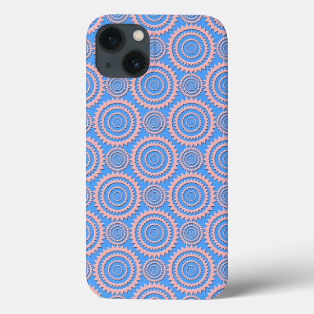 Pink and Blue Geometric Circles Pattern Case-Mate iPhone Case (Back)