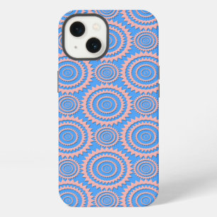 Pink and Blue Geometric Circles Pattern iPhone 13 Case