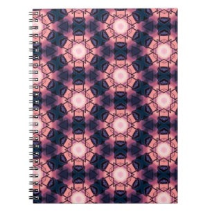 Pink and Blue Geometric Shape Pattern  Notebook