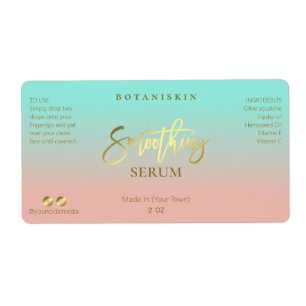 Pink And Blue Gold Smoothing Serum Labels