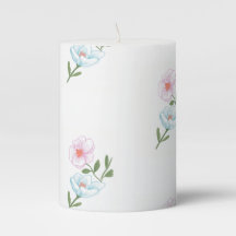 Pink and Blue Hand Drawn Flowers, Romantic