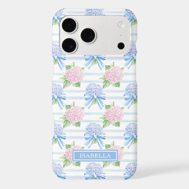 Pink and Blue Hydrangeas Striped (Back)