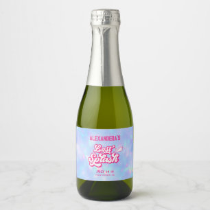 Pink and Blue Last Splash Pool Bachelorette Sparkling Wine Label