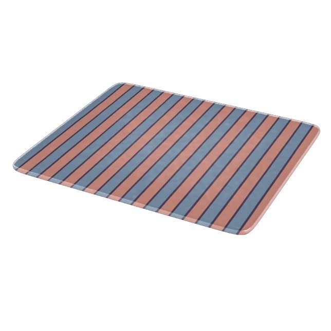 Pink and blue line stripes pattern cutting board (Corner)