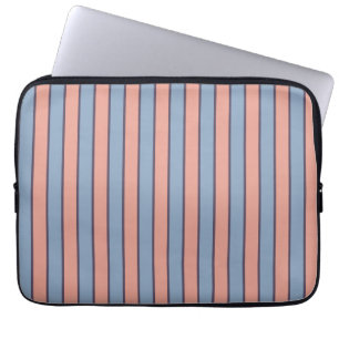 Pink and blue line stripes pattern laptop sleeve