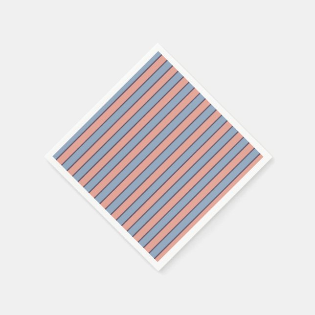 Pink and blue line stripes pattern napkin (Corner)