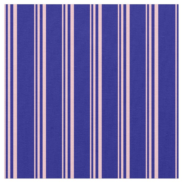 Pink and Blue Lined/Striped Pattern Fabric (Close Up)
