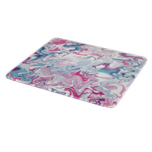 Pink and blue liquid acrylic cutting board