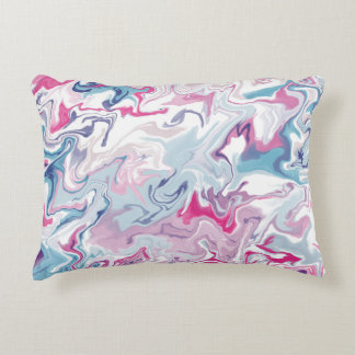 Pink and blue liquid acrylic decorative cushion