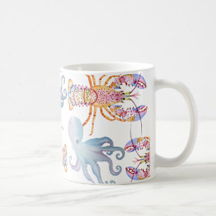 Pink and Blue Lobster Coffee Mug