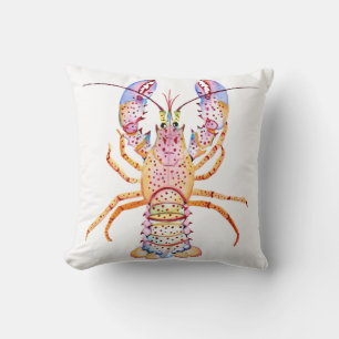 Pink and Blue Lobster Cushion