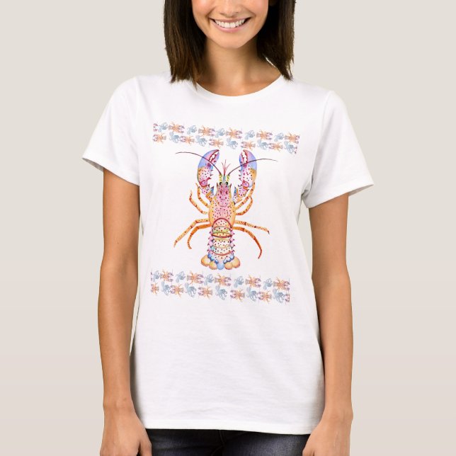 Pink and Blue Lobster T-Shirt (Front)