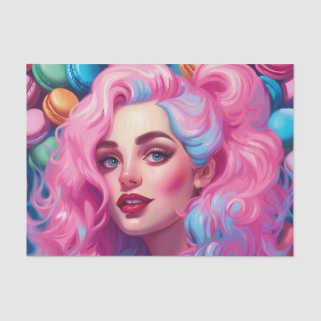 Pink and Blue Macaron Cutie Decoupage Paper  (Front)