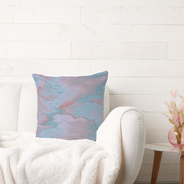 pink and blue Marble abstract Cushion (Couch)