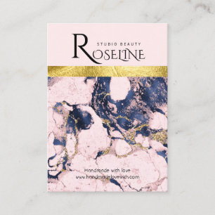 Pink and Blue marble geode jewlery display  Business Card