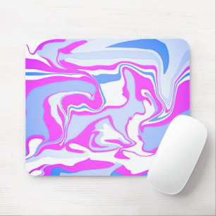 Pink and Blue Marbling Mouse Pad