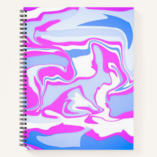 Pink and Blue Marbling Notebook