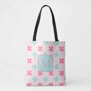 Pink and Blue Medical Monogram Tote Bag
