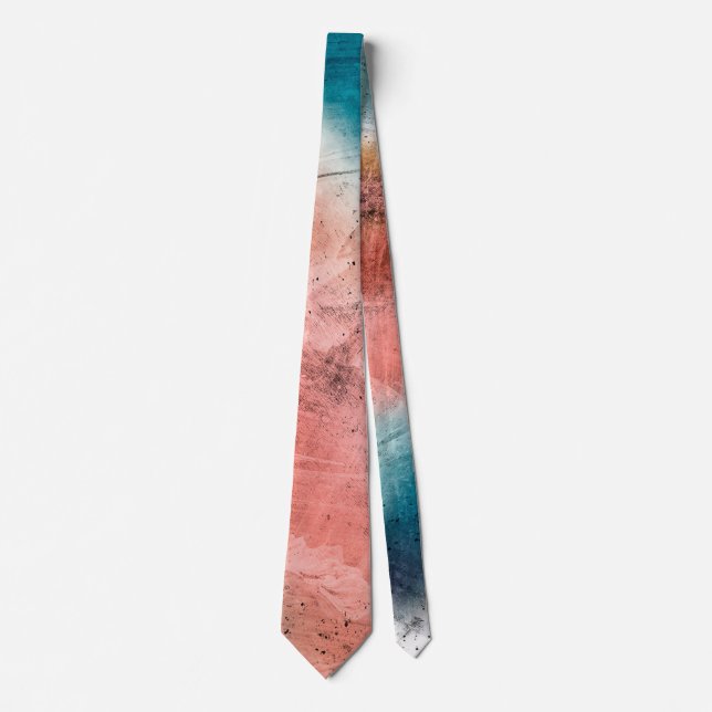 Pink and Blue Metal Textures Tie (Front)