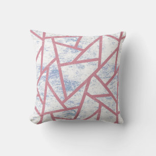 Pink and blue mosaic pattern cushion