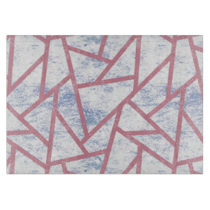 Pink and blue mosaic pattern cutting board