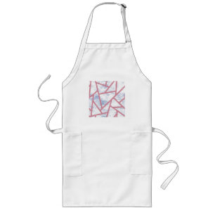 Pink and blue mosaic pattern long apron